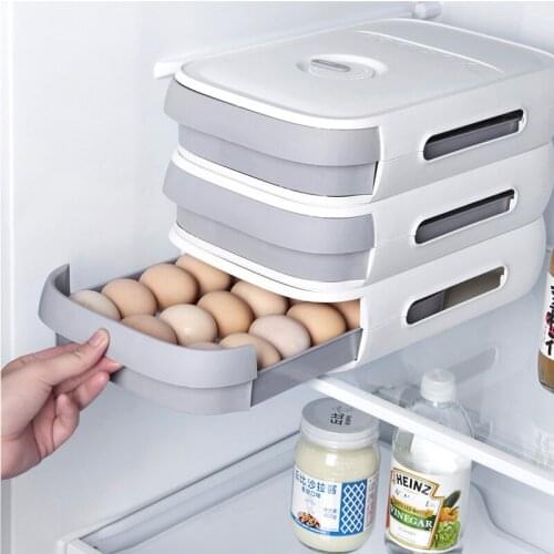 Stackable Egg Holder Storage Box Drawer Type Refrigerator Eggs Organizer Space Saver Container Rangement Kitchen Organizer