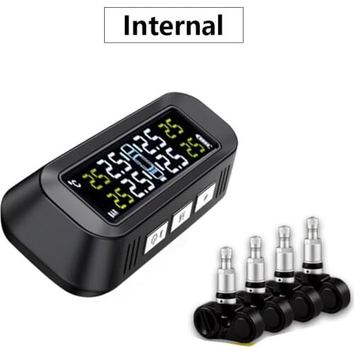 Car TPMS Tire Pressure Monitoring System Solar Power LCD Display Emergency Alarm Tire Pressure Security Monitoring Alarm C261