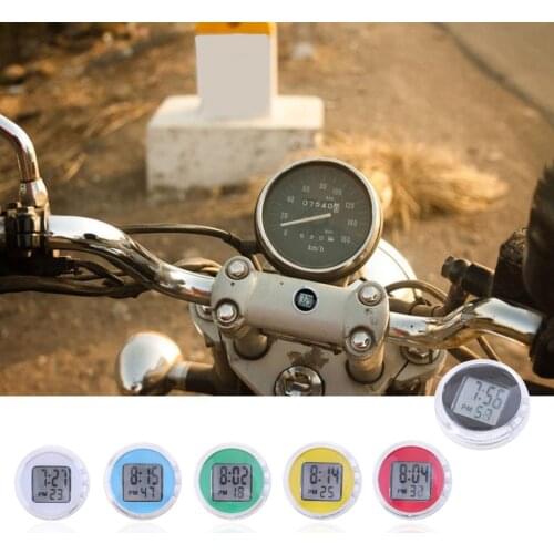 Universal Motorcycle Mini Clock Watch Waterproof Stick-On Digital Clock