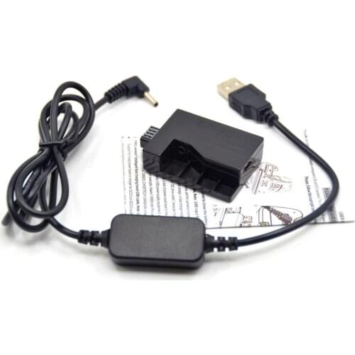 Power Bank 5V USB Cable Adapter + LP-E5 LPE5 dummy battery DR-E5 DC Coupler for Canon EOS 450D 500D 1000D XS XSi T1i