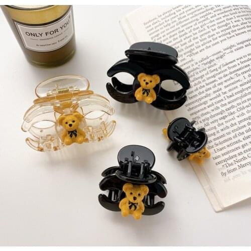 3size Korean Bear Hair Clip Claw Clamp For Women Girls Kids Hairpin Crab Headband Hair Clips Hair Accessories