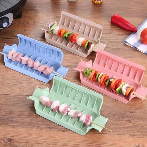 1PC Creative Barbecue skewer machine BBQ Kebab Maker Meat Brochettes Skewer Machine BBQ Grill Accessories Tools Set 100gC