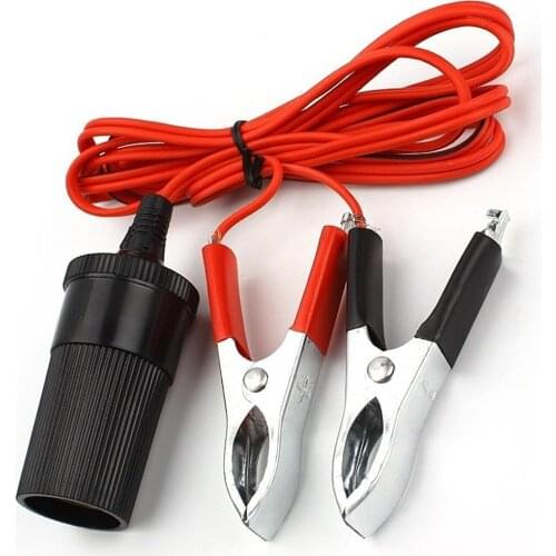 12V Car Battery Terminal Clip-on Cigarette Lighter Power Socket Adaptor Clamp Volt Power Socket Adapter Plug ForCar Boat Caravan