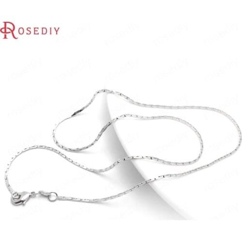 2PCS 45CM Platinum Color Copper with Lobster Clasps Finished Necklace Chains Diy Jewelry Findings Accessories wholesale