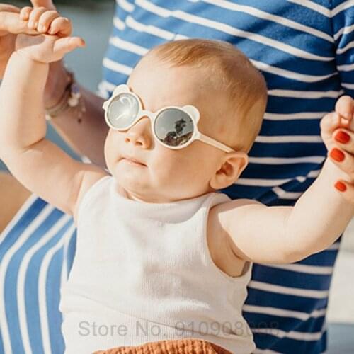 2021 Fashion Round Kids Sunglasses Bear Shaped Sun Glasses Baby Children UV400 Sport Goggle Girls Boys Oculos De Sol