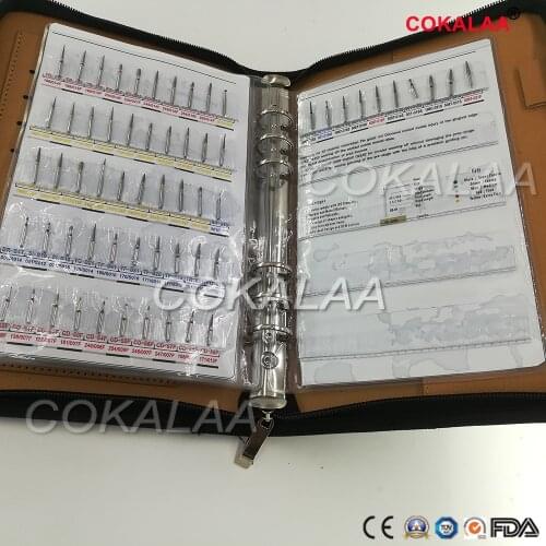 210 pcs Dental diamond bur book, 210 models diamond bur catalog dental material FG burs for Sample display