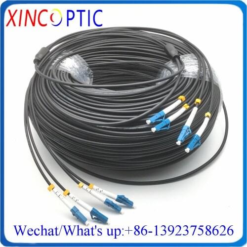 50Mts,4Strands SM 9/125,G657A,LSZH/TPU Jacket,LC/ST/SC/FCUPC 4.0mm Armored 4C/4F Single Mode Fiber Optic Patch Cord Cable Jumper