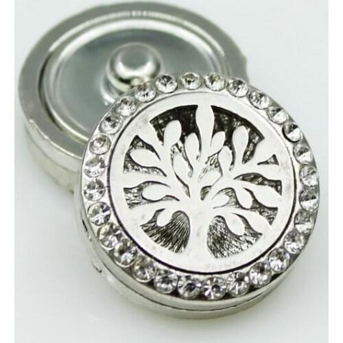 Aromatherapy Tree 18mm Snap Buttons 3pcs Perfume Locket Magnetic Essential Oil Diffuser Snap Bracelet Jewelry Accessories