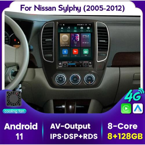 Android 11 Tesla Style Car Radio For Nissan Bluebird Sylphy Almera G11 2005-2012 Multimedia Video Player Navigation Stereo Auido