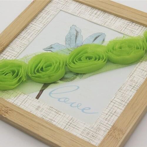 1y 5cm Shiny Shabby Chiffon Rose Trim For Girls Tops Dress Clothing Making Accessories Toddlers Rompers Jumpsuit Sewing Lace