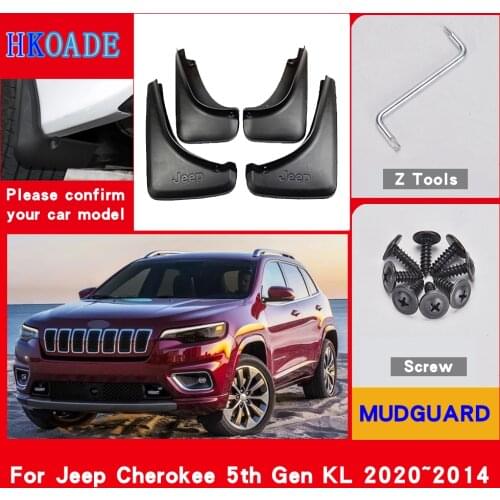 Car Fender Mud Flaps For Jeep Cherokee 5th Gen KL 2020~2014 Mudguards Splash Guards Fender Mudflaps Car Fender Accessories
