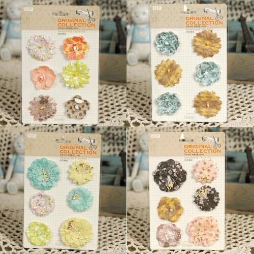 Colorful paper handmade flowers for crafts and scrapbooking,artificial flowers for party favors