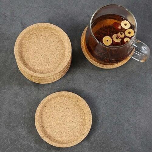 Wooden Slip Slice Heat Insulation Placemat Tea Coasters Cup Mug Drinks Holder Mat Pads For Coffee Drinks Round Cork Coaster