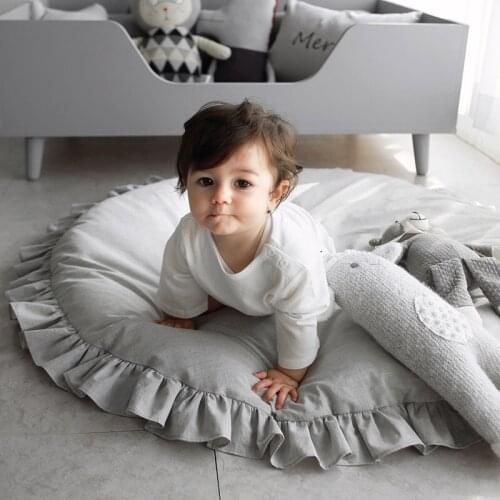 Baby Mat Hot Sale Round Crawling Mat Baby Carpet Lace Cotton Childrens Play Mat Detachable Crawling Mat