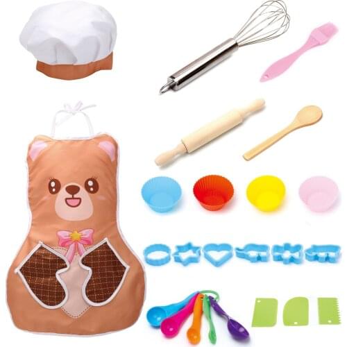 24pcs Kids Kitchenware Cooking Baking Set Kitchen Toys Role Play Children Costume Pretend Role Play Baking Cooker Play Set
