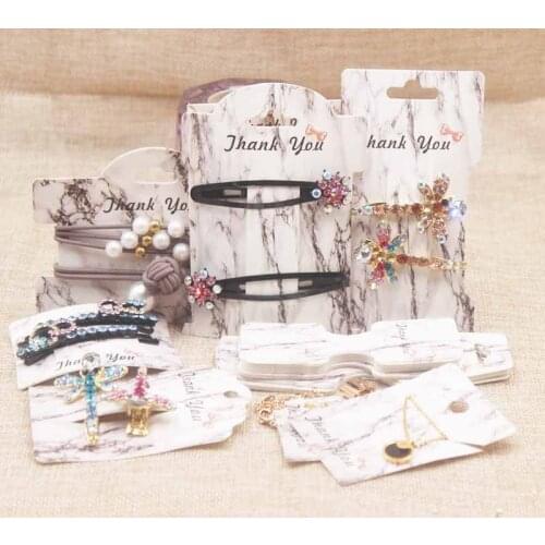 Feiluan 50pc Marbling pattern new arrival jewelry package & display cards multi hair clip/hair accessories display card