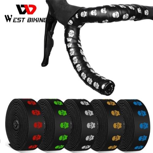 WEST BIKING Bike Handlebar Tape EVA PU Road Bicycle Handlebar Tape Anti-slip Shock Absorption Cycling Wrap End Plug Accessories