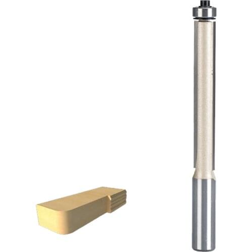 HUHAO 1pcs 1/2*1/2*3" Flush Trim Router Bits for wood Lengthened Trimming Cutters with bearing woodworking tool endmill