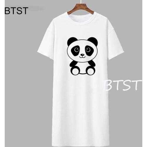 Cute Panda print kawaii t-shirt dress Oversized T Shirt Dress Women Short Sleeve soft casual Dresses Summer mini dresses