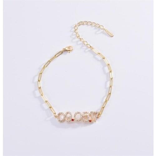 DUOYING Fashion Number Bracelet Birthday Stone Bracelets Letter Custom Copper Zircon Bangle Personalized For Women Cute Gifts
