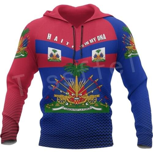 Tessffel Country Emblem Flag Caribbean Sea Haiti Island Retro Pullover Men/Women Tracksuit Jacket 3Dprint Streetwear Hoodies A42