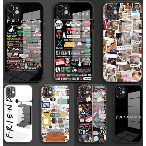 Glass Soft Silicone Balck Case Shell for iPhone 12 11 Pro X XS Max XR 8 7 6 Plus SE 2020 S Cover Friends Together TV