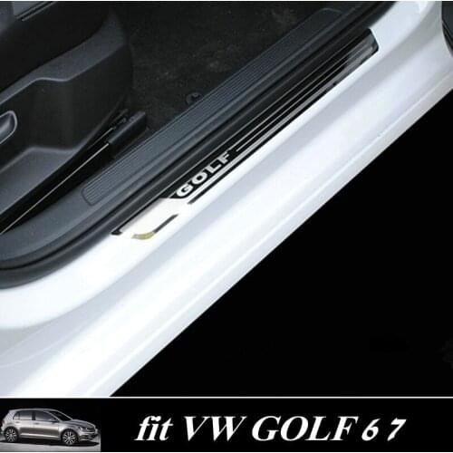 For Volkswagen VW Goft 6 7 2010-2019 Stainless Steel Car Door Sill Scuff Plate fit for Golf 6 7