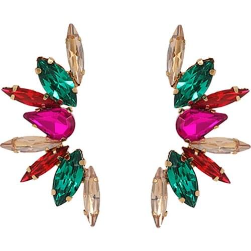 ZHINI New Arrive Statement Colorful Crystals Drop Earrings for Women High-quality Rhinestone Metal Jewelry 2020 Fashion brincos