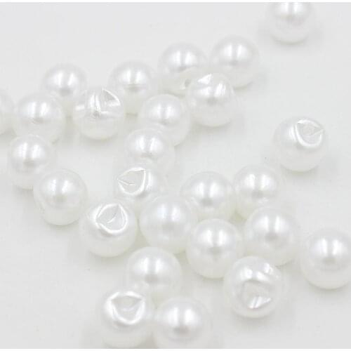 New 6/8/10mm Side Hole Round Imitation Pearls Acrylic Beads Button Beads Sewing Loose Beads For DIY Garment Accessories