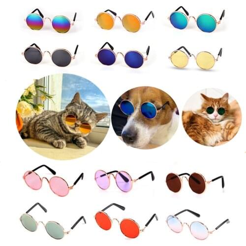 1PC Lovely Pet Cat Glasses Dog Glasses Pet Products Cat Toy Dog Sunglasses Photos Props Pet Accessoires Round Colorful