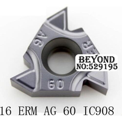 10pcs Original ISCAR 16 ERM AG 60 IC908 16ER Indexable Threading Turning Tool Tungsten Carbide Inserts Threading Lathe Tools CNC