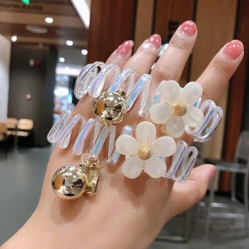 New Korean Flower Hair Tie Elastic Hair Bands Sweet Adult Female Princess Hair Hairbands Womens Hair Accessories Telephone Wire