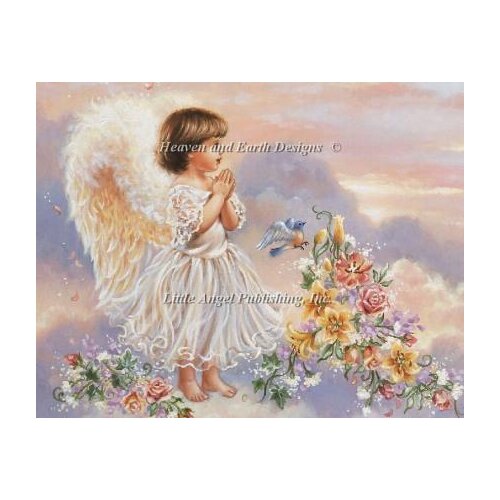 Needlework,DIY Cross stitch,Sets For Embroidery kits,Prayer Angel Pattern 100% Precision Cross-Stitching flowers,Wall Home Decro