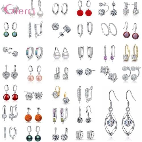 4 Pairs Lots Drop Earrings For Women Girls 925 Sterling Sillver Valentines Day Gift 2021 Trend Wholesale