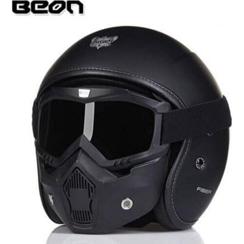 2019 New 3/4 face Motocross motorcycle helmet Military helmets locomotive Composite retro design four seasons of FRP goggles