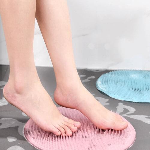 Silicone Bath Massage Cushion Brush for Lazy Wash Feet Clean Dead Skin Bathroom Artifact Back Cushion Shower Foot 31cm Round
