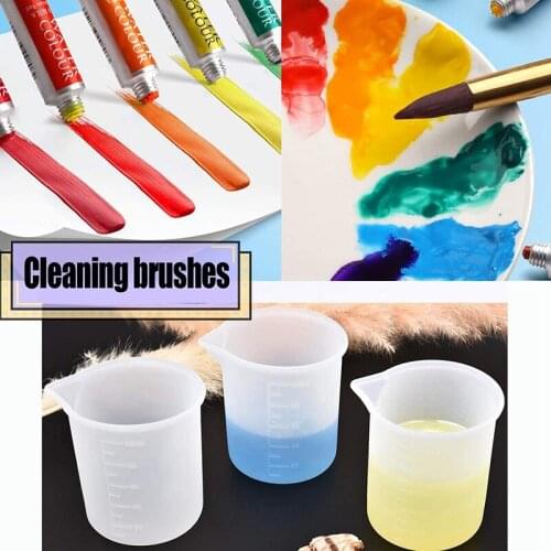 58 Pcs Silicone Mixing Cups Tools Kit 100 Ml Silicone Measuring Cups Non-Stick Silicone Mixing Cups for Resin Resin Cups