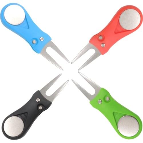 Mini Foldable Golf Divot Tool with Golf Ball Tool Marker Pitch Cleaner Golf Pitchfork Golf Accessories Putting Green Fork