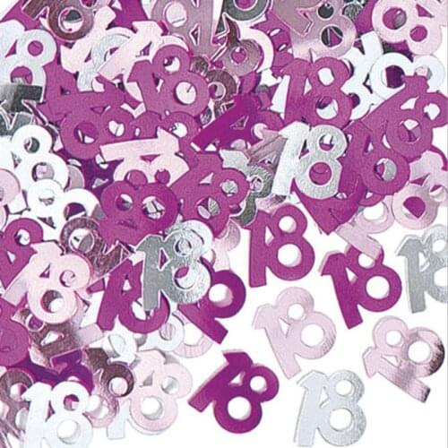 Sparkling Happy Birthday Anniversary Confetti Numbers 18 Years Old Adult Birthday Party Desktop Scattered Decoration