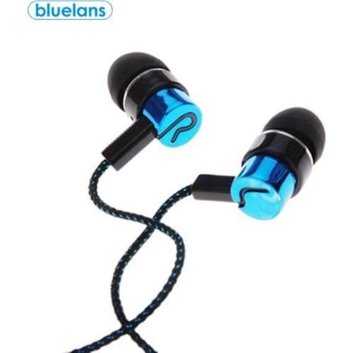 Universal 3.5mm In-Ear Earbud Wired Stereo Braid Cord Earphone Headset for iPhone Samsung Xiaomi Huawei Mobile Phone MP3 MP4