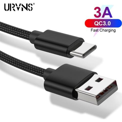 URVNS 3A Lightning Micro USB Type C Cable Android Mobile Phone Charger Fast Charging USB Data Cord For iPhone Xiaomi Samsung S10