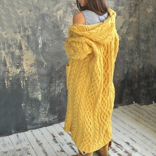 Spring Autumn Cardigan Women Oversized Sweater Streetwear Casual Hoodie Cardigans Knitted Thin Long Hooded Sweaters 2021