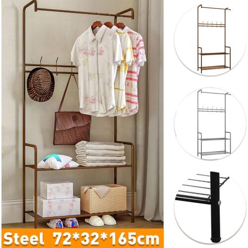 Multifunction Simple Clothes Holder Hanger Coat Rack Stainless Steel Floor Stand Coat Rack Clothes Rack Clothing Rack Furniture