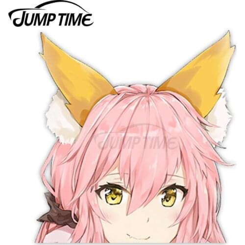 Jump Time Fate extra Tamamo no Mae (Caster) 1 9.1 Big Head Anime Peeker Vinyl Decal Waifu Kawaii Girl Car Stickers