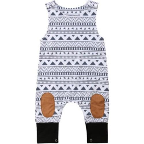 2019 Brand Infant Newborn Baby Boys Girls Vintage Romper Sleeveless Patchwork Jumpsuit Outfits Summer Casual Clothes 0-24M