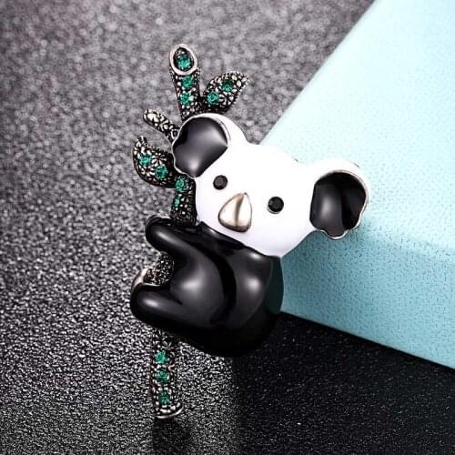 Zlxgirl jewelry New Available Three Color Enamel Koala Brooches Cute Small Animal Pins Women and Men Suit Brooch Women dress pin