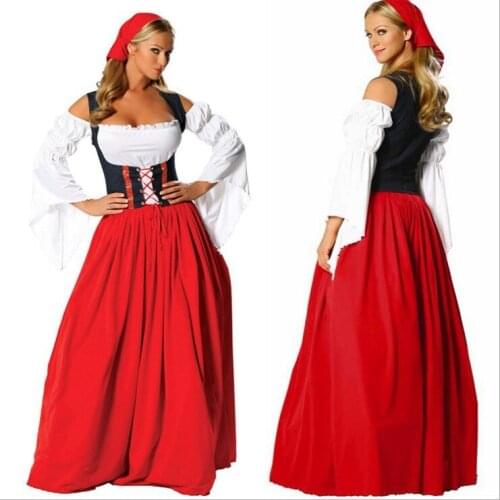 Ladies Oktoberfest Bavarian Beer Wench German Lederhosen Fancy Dress Costume New