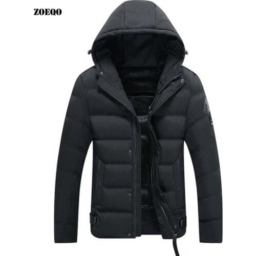 Winter parka men plus velvet warm winter jacket menshooded Slim jackets casaco masculino casacos mens outwear overcoat