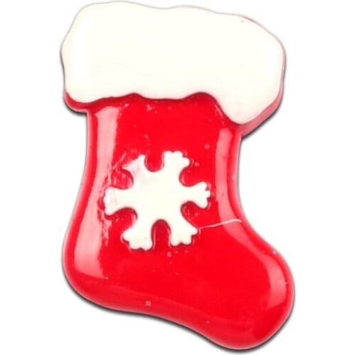 10pcs 25x20mm Resin Christmas Sock Style Decoration Crafts Flatback Cabochon Embellishments For Scrapbooking DIY Accessories
