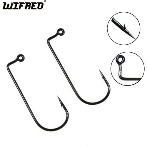 [100PCS/LOT] Aberdeen Offset Jig Hook High Carbon Steel 90 Degree Shank Bent Saltwater Jig Hooks 4 6